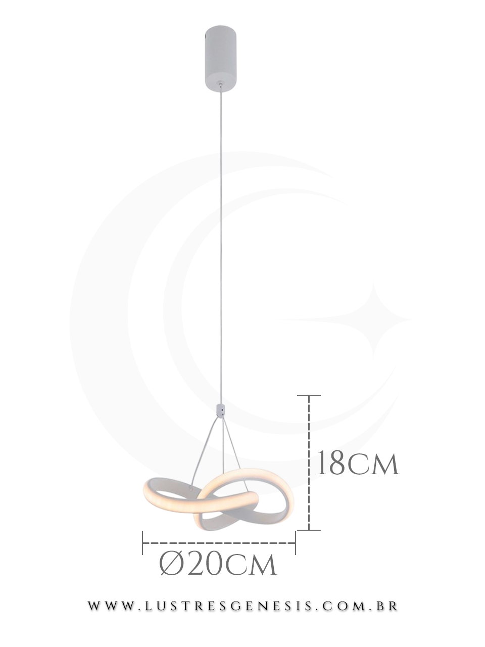 Luminaria Pendente de Teto Branco Bivolt 24W 3000K &Oslash;22cm, Bancada Area Gourmet, Lavabo, Cabeceira de Cama, Banheiro, Cozinha